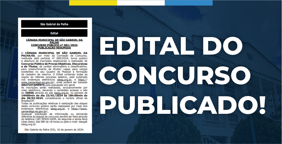 EDITAL DO CONCURSO PUBLICADO